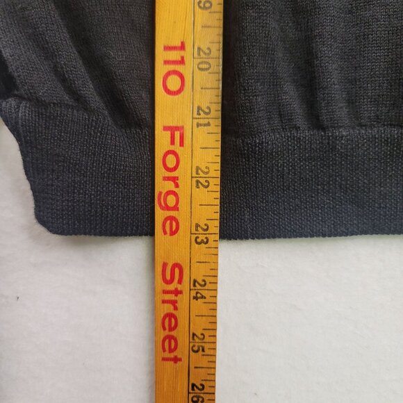 90s Robert Scott Ltd VTG Black Velvet Cardigan S Wool Rayon Decorative Buttons - Picture 9 of 10